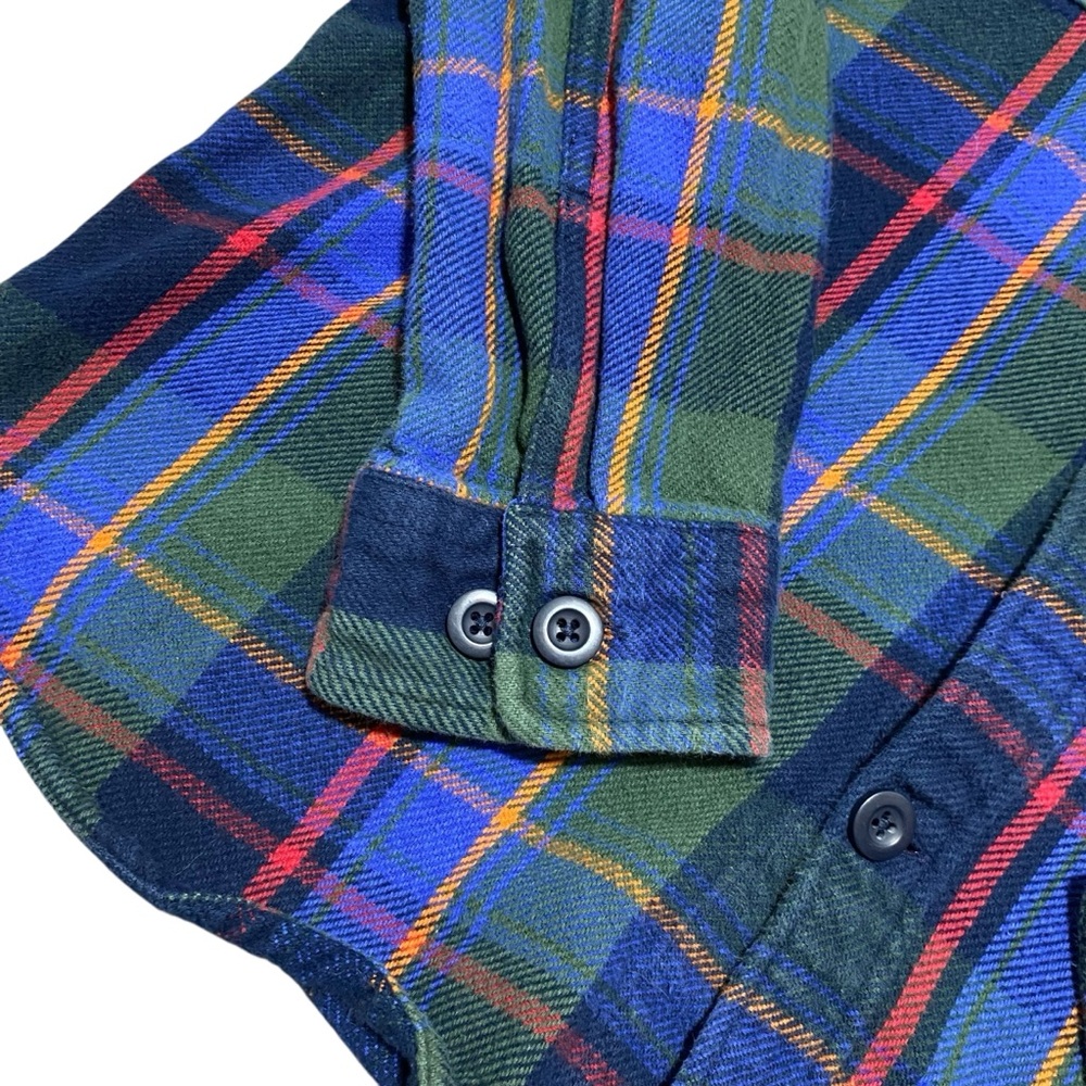 Express Flannel Plaid Pocket Button Up Long Sleeve Cotton Shirt Cabin Grunge - Picture 5 of 8